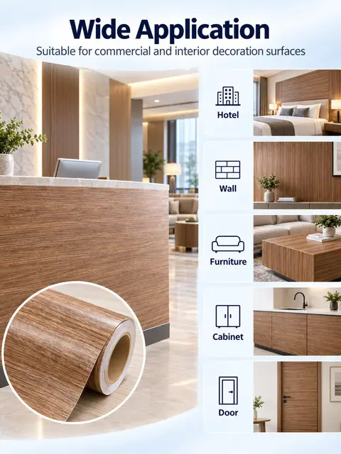 Wood Grain Vinyl Self-Adhesive Wallpaper — Kitchen & bathroom