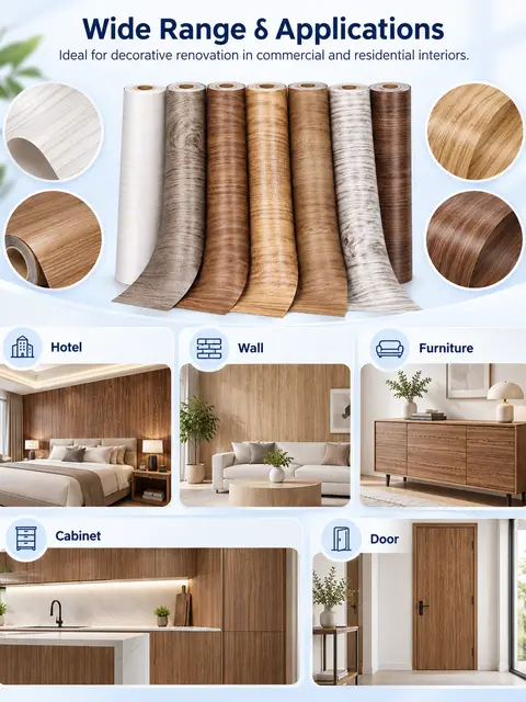Wood Grain Vinyl Self-Adhesive Wallpaper — Kitchen & bathroom