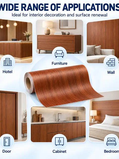 Wood Grain Self-Adhesive 3D Wooden Wall Sticker — Kitchen & bathroom