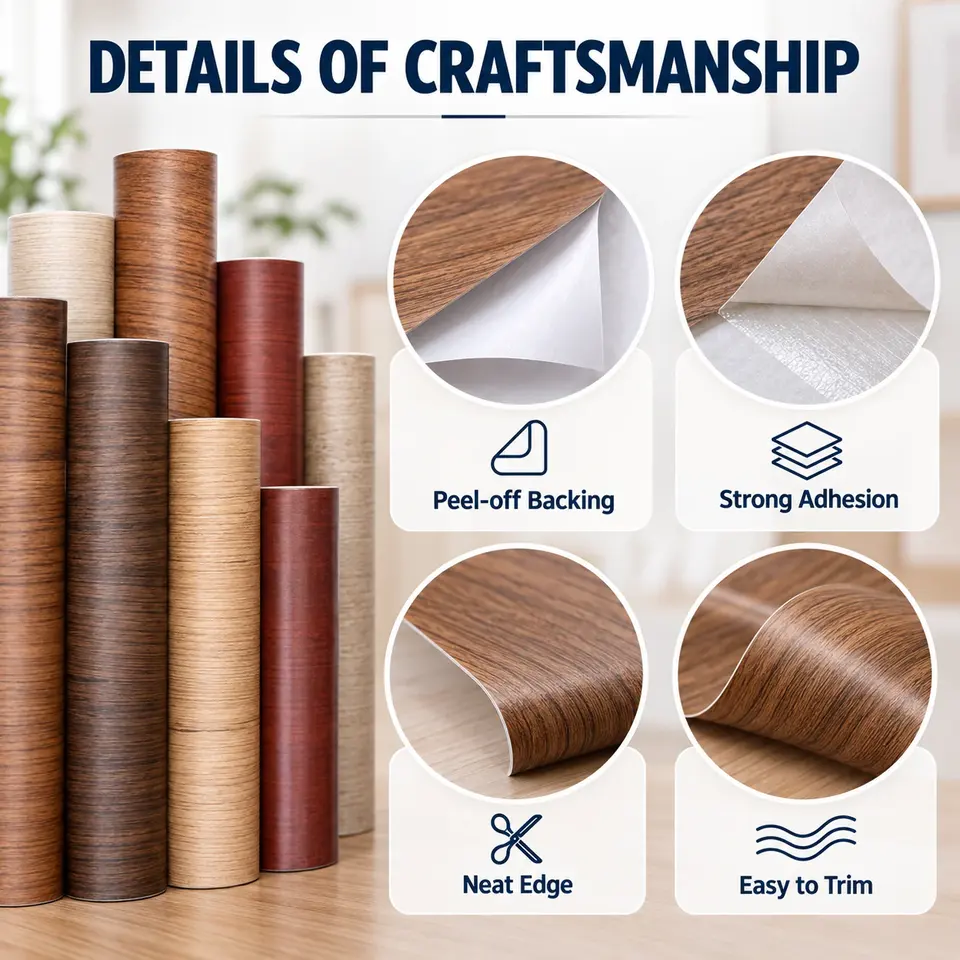 Wood Grain Contact Paper — Installation and application detail
