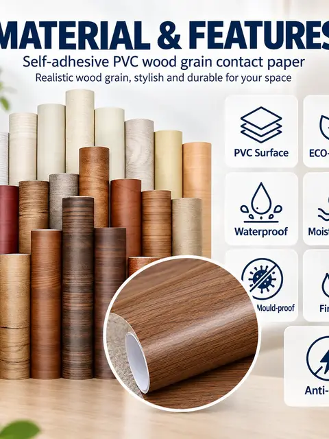 Wood Grain Contact Paper — Feature wall