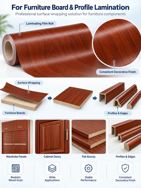 Wood Grain Laminating PVC Film for Furniture — Bedroom & nursery