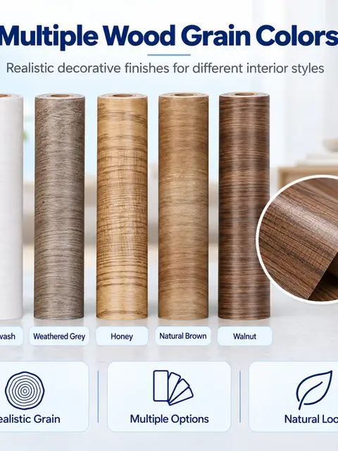Wood Grain Wallpaper Rolls — Living room