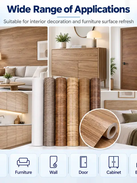 Wood Grain Wallpaper Rolls — Kitchen & bathroom
