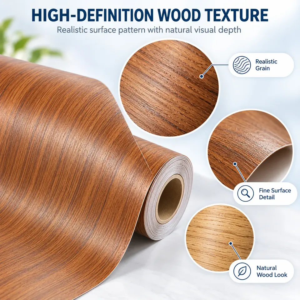 Wood Grain Waterproof Wall Stickers — Construction and material layers