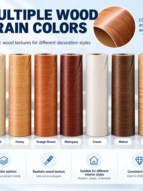 Wood Grain Waterproof Wall Stickers — Living room