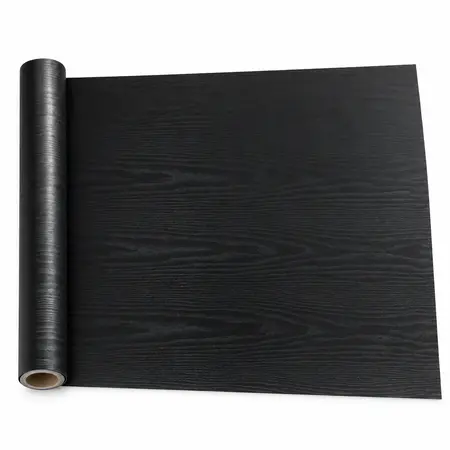 3D Black Wood Grain Self-Adhesive PVC Decorative Film / Wallpaper — Self-Adhesive Wallpaper & Floor Films